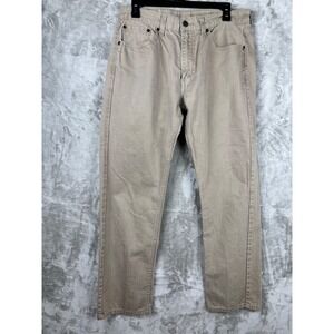 Levi Strauss 505 Mens Khaki‎ Straight Fit Jeans 33X32 Cotton Casual Dadcore